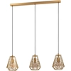 Image de Luminaire suspendu - Jaune d'or - Laiton - Acier - 3 lumières - 95 x 110 cm