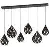 Image de Suspension CARLTON 1 acier noir, cuivre E27 6X40W L:145.5cm L:38.5cm H:107cm dimmable