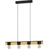 Image de BAILRIGG suspension Lampe à suspendre Lampe à suspendre - L89,5 x l4,5 x H110 cm - noir, marron - 4X40W excl. - IP20