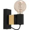 Image de Applique BAILRIGG acier noir, bois brun E27 1X40W L:5.5cm H:13.5cm dimmable