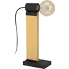 Image de EGLO Lampe de table Bailrigg, lampe de table rectangulaire, FSC100HB, lampe de salon en bois naturel et métal noir, lampe de chevet avec douille E27