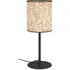Image de EGLO Lampe de table Butterburn, lampe de chevet durable, lampe de table en métal noir et textile avec des feuilles de bouleau, lampe de table, douille E27