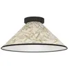 Image de EGLO Plafonnier Oxpark, plafonnier au design Japandi, lampe de salon durable en textile avec des feuilles de bambou, lampe de couloir avec douille E27
