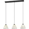 Image de EGLO Lampe à suspendre Oxpark, lampe à suspendre, lampe de salle à manger en métal noir et textile avec feuilles de bambou, lampe à suspendre, douille E27, 92 cm