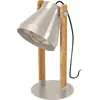 Image de EGLO Lampe de table Cawton, lampe de chevet rustique avec spot orientable, lampe de table en acier et bois flammé, lampe de table, douille E27