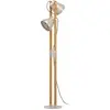 Image de EGLO Lampadaire Cawton, lampe d'angle à 2 flammes avec spots orientables, lampadaire rustique en bois flammé et acier, douille E27, 134,5 cm