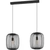 Image de EGLO Lampe à suspendre Rinroe, lampe à 2 flammes au-dessus de la table à manger, lampe de salle à manger en métal noir, lampe à suspendre avec douille E27, 90 cm