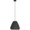 Image de EGLO Lampe à suspendre Barlaston, lampe suspendue au-dessus de la table à manger, lampe de salle à manger en textile gris et métal noir, lampe à suspendre avec douille E27, Ø 35 cm