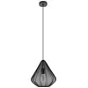 Image de EGLO Lampe à suspendre Dolwen, lampe suspendue au-dessus de la table à manger, lampe de salle à manger japonaise, abat-jour en tissu et métal en noir, douille E27, Ø 33,5 cm