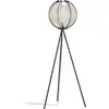 Image de EGLO Lampadaire sur pied Waverton, lampadaire en bois noir et textile beige, lampe sur pied tripode pour le salon, lampe de salon avec douille E27
