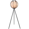 Image de Lampe De Pied Waverton Noir Avec Textile Crème - 44009