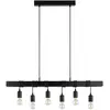 Image de Suspension 6 lampes HxP 110x100 cm noir