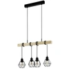 Image de Lampe Suspendue À 4 Lumières Townshend 5 Salle À Manger - Noire Avec Du Bois - 44075