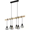 Image de TOWNSHEND 5 - Suspension - L 100 x l 20 x H 110 cm - noir, marron - 6 x 60 W (ampoules non incluses) - IP20