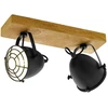 Image de EGLO Lampe spot Gatebeck 2 lampes acier et bois noir