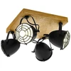 Image de EGLO Lampe spot Gatebeck 4 lampes acier et bois noir