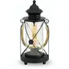 Image de Lampe de table vintage 1 flamme acier verre noir clair