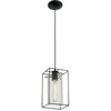 Image de Eglo 49495 Loncino Lampe à suspendre vintage Acier noir Verre fumé transparent