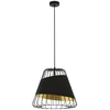 Image de EGLO Lampe à suspendre Austell, lampe à suspendre industrielle, vintage, moderne, lampe à suspendre en acier et textile, lampe de table à manger, lampe de salon, E27, Ø 43 cm