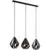 Image de EGLO Lampe à suspendre CARLTON 1 3x60 W noir et cuivre 49991