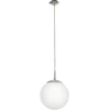 Image de Suspension EGLO Rondo en métal argenté et verre opale blanc mat, douille E27, ø 20 cm