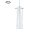 Image de Suspension Pinto Chrome Transparent And White Glass 89832