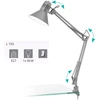 Image de Lampe De Bureau Argent Firmo Avec Pince Eglo
