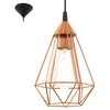 Image de Vieille Lampe À Suspension Eglo Avec Cage Métallique Teintée De Cuivre 220-240 V Ip20 - Cuivre