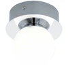 Image de Eglo 94626 Mosiano Salle de bain Applique & plafonnier Acier inoxydable Chrome Verre opalin mat Blanc
