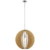 Image de Eglo 94765 Cossano Lampe à suspendre acier nickel mat bois érable