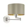 Image de Eglo 95055 Maserlo Applique murale avec abat-jour orientable Ø 23cm taupe or Lampe d'hôtel