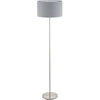 Image de Lampadaire Maserlo 151cm avec abat-jour en tissu gris, argenté