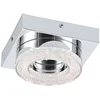 Image de Plafonnier Led Cristal Lumière Salon Spot Chrome Anneau 1 Drapeau Eglo 95662