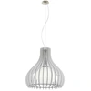 Image de Tindori Lustre Industriel 1 Lumière Gris Acier Mat Diffuseur Blanc