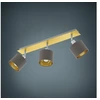 Image de EGLO Lampe de plafond Valbiano, plafonnier, spot de plafond en métal et textile, lampe de couloir en laiton brossé, nickel mat, cappuccino, or, E14