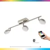 Image de Spot De Plafond Led Eglo Connect Corropoli-c, Spot Smart Home Avec 3 Lumières, Plafonnier En Acier Et Plastique, Couleur : Nickel Mat, Blanc, Dimmable, Tons Blancs Et Couleurs Réglables