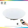 Image de Lampe De Table Led Eglo Connect Frattina-c, Lampe De Table 1 Flamme, Lampe De Chevet En Acier Et Plastique En Nickel Mat, Blanc, Changement De Température De Couleur (chaud - Froid), Rvb, Dimmable, La