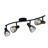 Image de Plafonnier, Noir, Plafonnier, Lampe De Salle À Manger, Spot De Plafond, 4 Flammes, Bande De Spot Orientable, Métal, 4x E14, Lxl 64x15 Cm