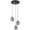 Image de Ariscani Lustre Moderne 3 Lumières Acier Noir Pendentifs