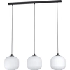 Image de Suspension - Blanc - Noir - Verre - Métal - 110 x 120 cm - 3 lumières