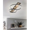 Image de Plafonnier LED Boyal en métal noir avec socle en bois, 3000 K (blanc chaud)