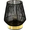 Image de EGLO Lampe de table Escandidos, lampe de table, lampe de chevet en métal noir, laiton brossé, lampe de salon, lampe avec interrupteur, douille E27