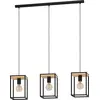 Image de Lustre Industriel Libertad 3 Lumières Métal Noir et Marron