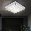 Image de Plafonnier Lampe De Plafond Modèle Éclairage Salon Argenté En Design Carré, Métal Acrylique, 1x Led 1x 12 Watt 1200 Lm Blanc Neutre, Lxlxh 25x25x7,5 Cm