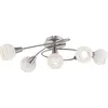 Image de Globo Lighting Plafonnier en métal nickel mat, 5x E14