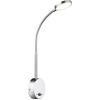 Image de Applique murale Globo, aluminium chromé, verre satiné, câble PVC transparent, interrupteur bascule, fixation murale avec câble transparent de 1,5 m et prise, dimensions : 300x90x510 mm, inclut une LED 6W 230V, 550 lm (source), 450 lm (puissance), 3000K