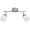 Image de Plafonnier Led Chromé 2 Lampes, Spot De Plafond Orientable, Cristaux, 2x Led 5 Watts 430 Lumens Blanc Neutre, Lxh 35 X 21 Cm
