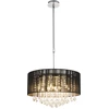 Image de Lampe LED à suspendre, métal, chrome, soie, verre, cristaux