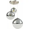 Image de Globo   Suspension Boules En Verre Transparent Nickel Mat   3 Douilles E27   Diamètre 51 Cm   Hauteur 120 Cm   158513