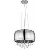 Image de Lampe À Suspension, Lampe De Salon, Plafonnier, Lampe De Salle À Manger, Verre Métal Chromé, Cristaux Couleur Fumée, 5 Ampoules E14, Dxh 35x120 Cm